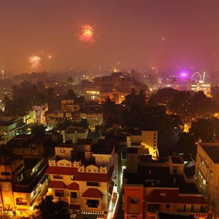 Chennai city at Diwali night,Tamil nadu, India.
